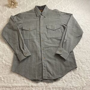 Northern Explorer Mens Long Sleeve Button Down‎ Flannel Gray 100% Cotton
